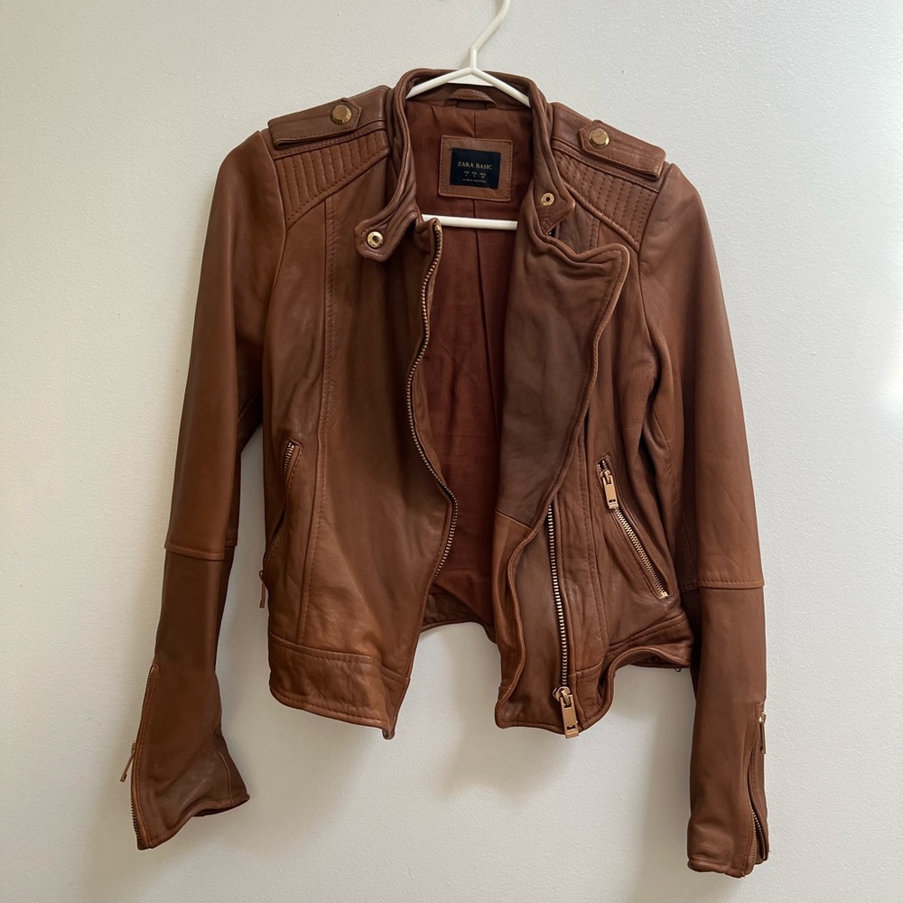 Zara Sheep Leather Jacket S